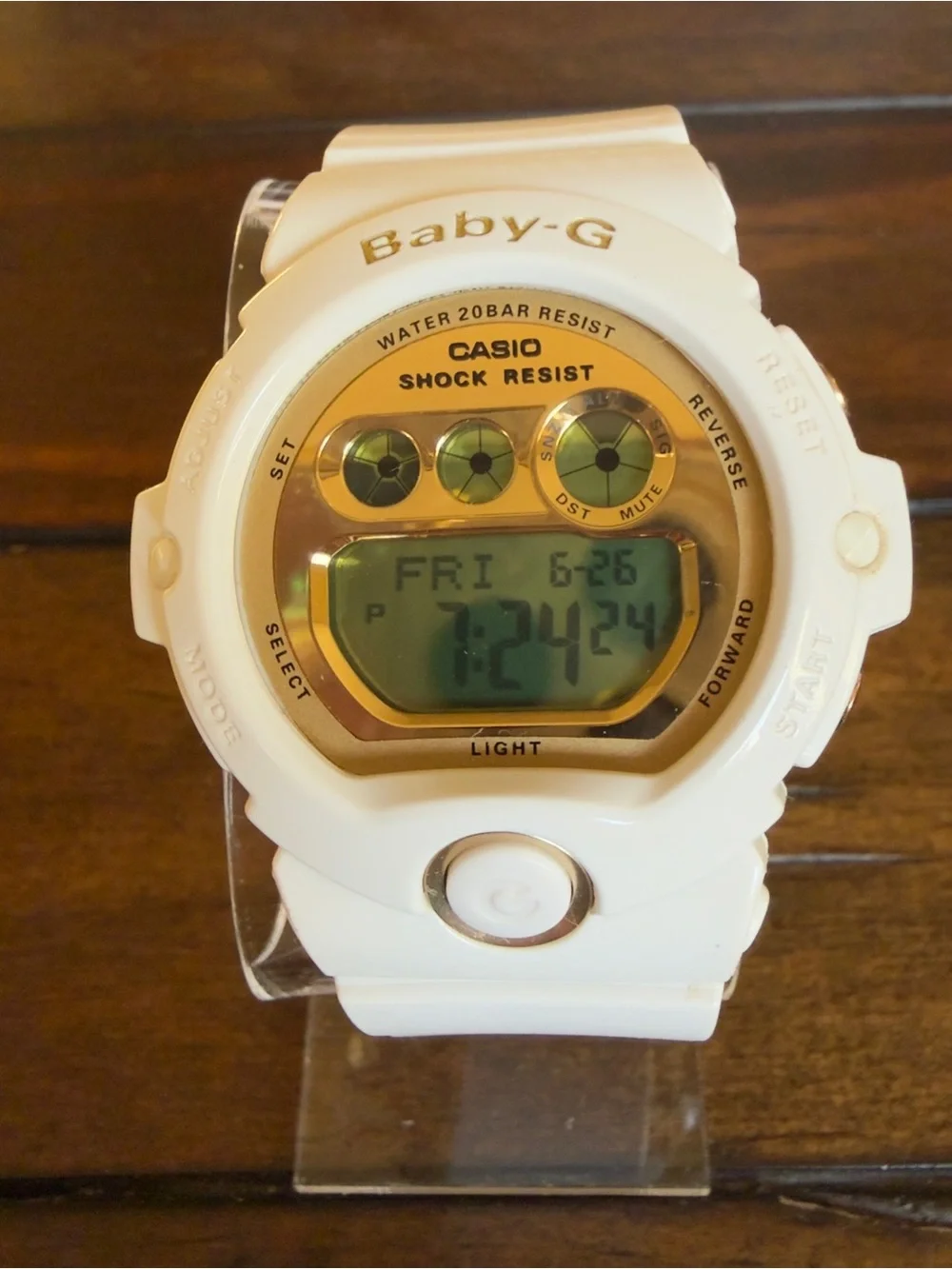 Casio Baby-G White Digital Watch Metallic Gold Face BG-6901